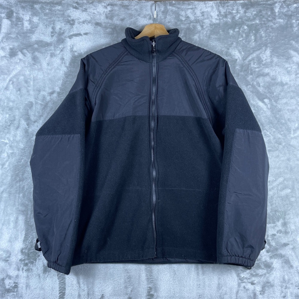 Fleece Parka Liner Mens Medium Xshort Black US Navy Military Full Zip Jacket